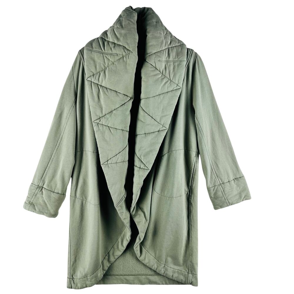 Young Fabulous & Broke Sandrine Womens M/L Green Quilted Drape Hooded Coat